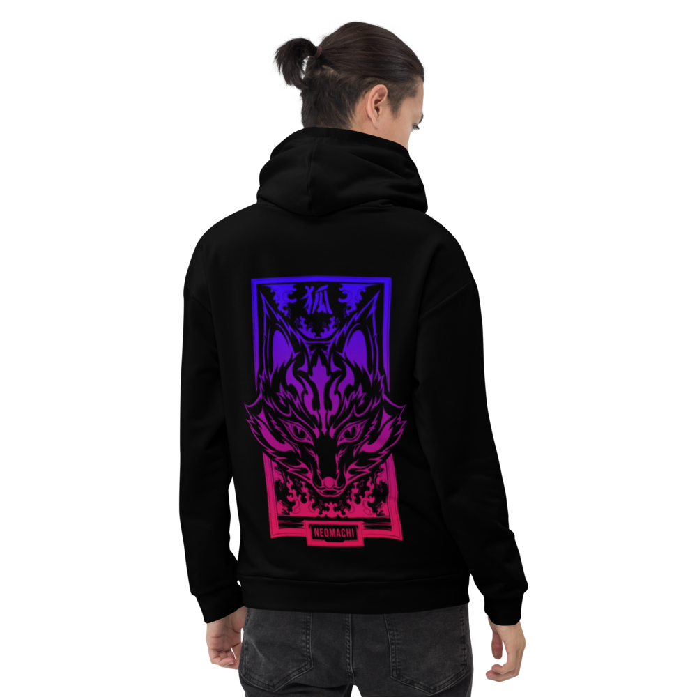 ZENKO: HOODIE - Black - Back - cyberpunk HOODIE - Neomachi