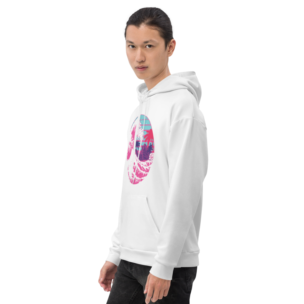 RETORONA-HA: HOODIE - White - Back - cyberpunk HOODIE - Neomachi