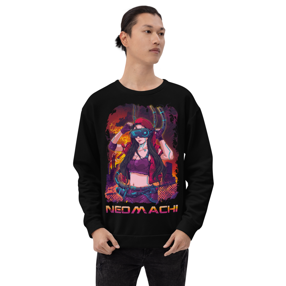 Nonfikushon: Sweater - Black - Japanese Model Front - cyberpunk sweaters - Neomachi