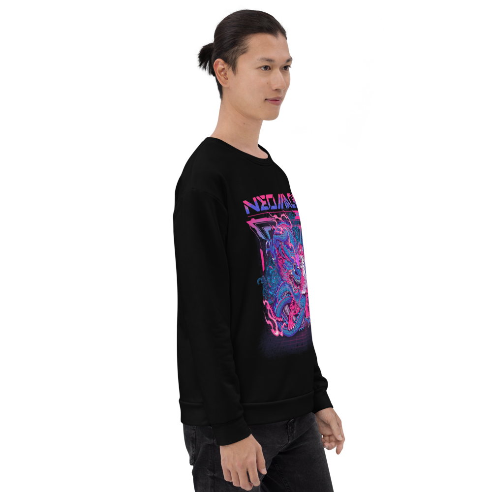 Cyberpunk Sweater Neon Vaporware Neomachi Japanese Model Right