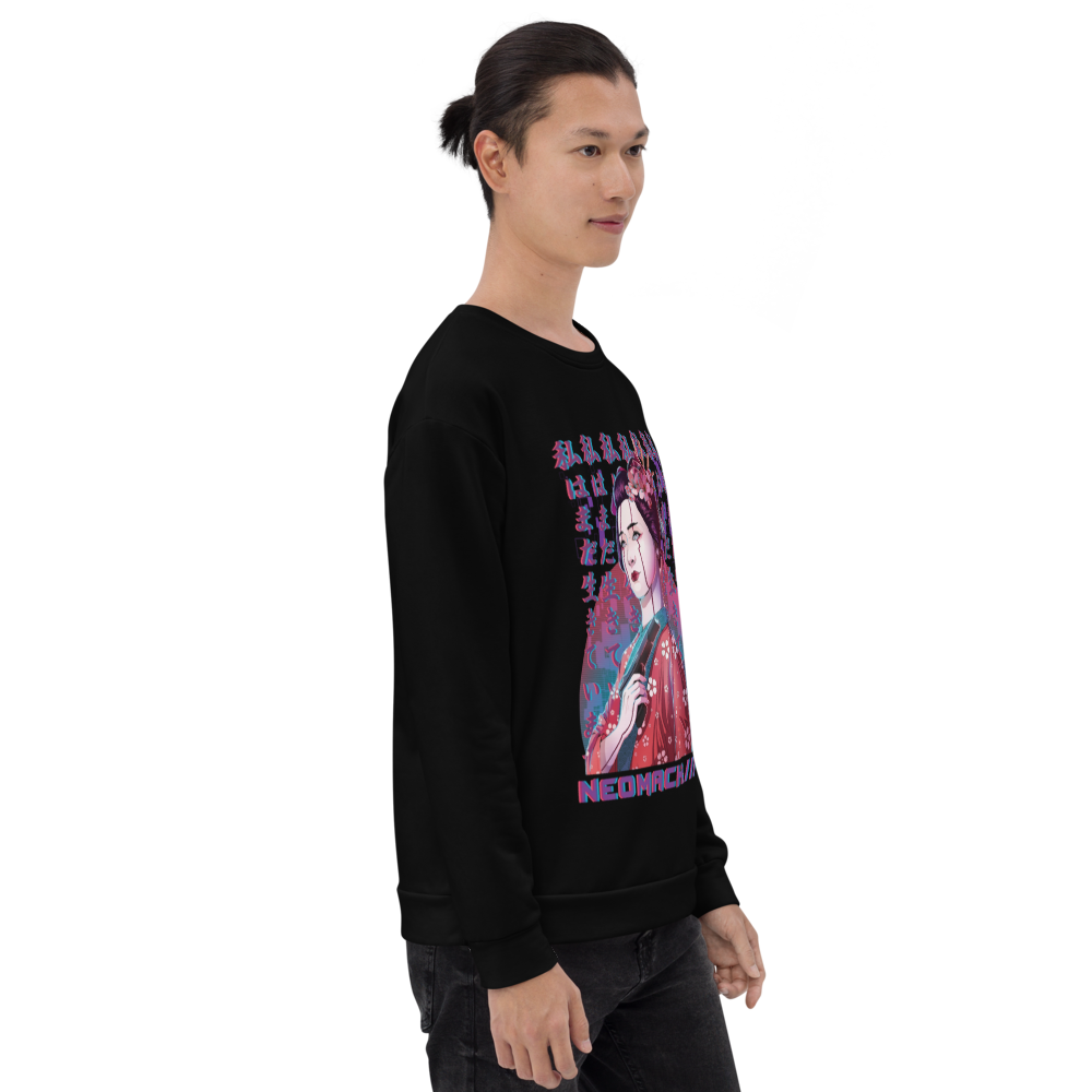 Ishiki Sweater - Black -  Japanese Model Front Side 2 - cyberpunk sweaters - Neomachi