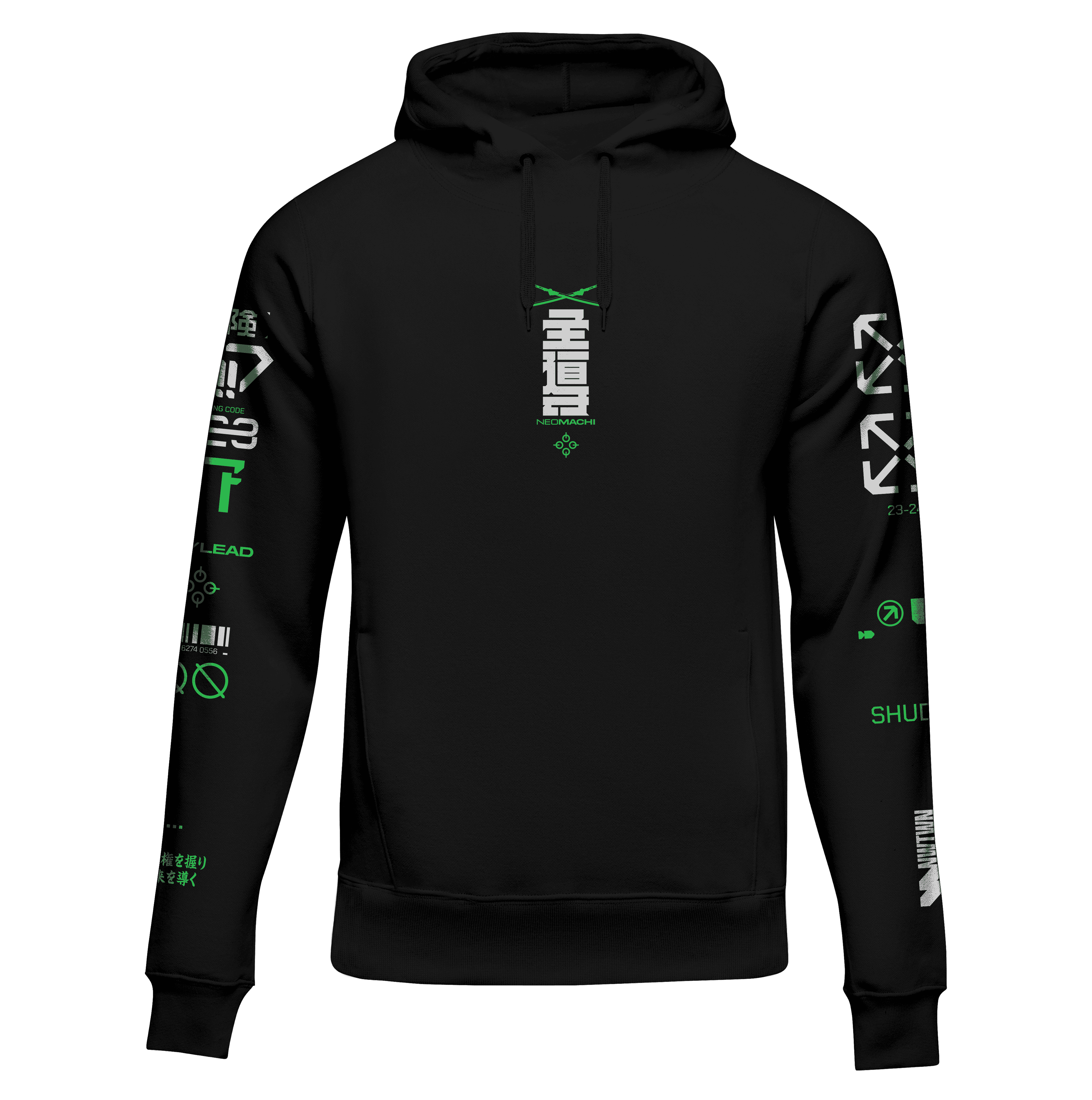 LEAD HOODIE Cyberpunk Black techwear front