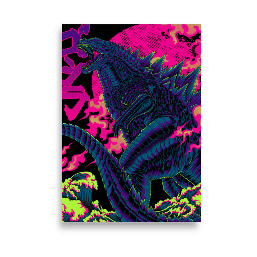 GOJIRA: POSTER-NEOMACHI-CYBERPUNK-VAPORWARE