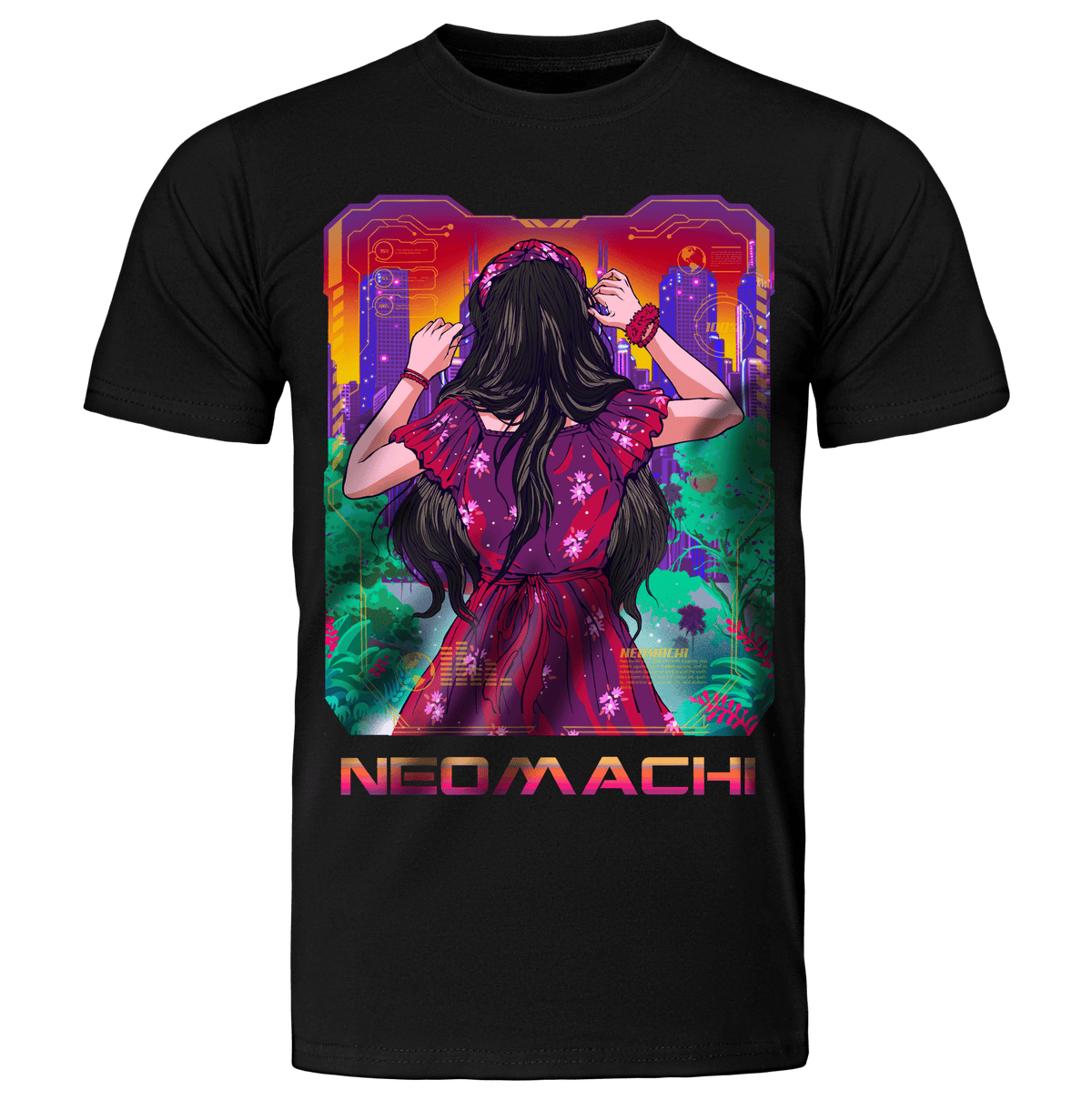 FIKUSHON: T - SHIRT - NEOMACHI - Cyberpunk - Techwear - Gaming