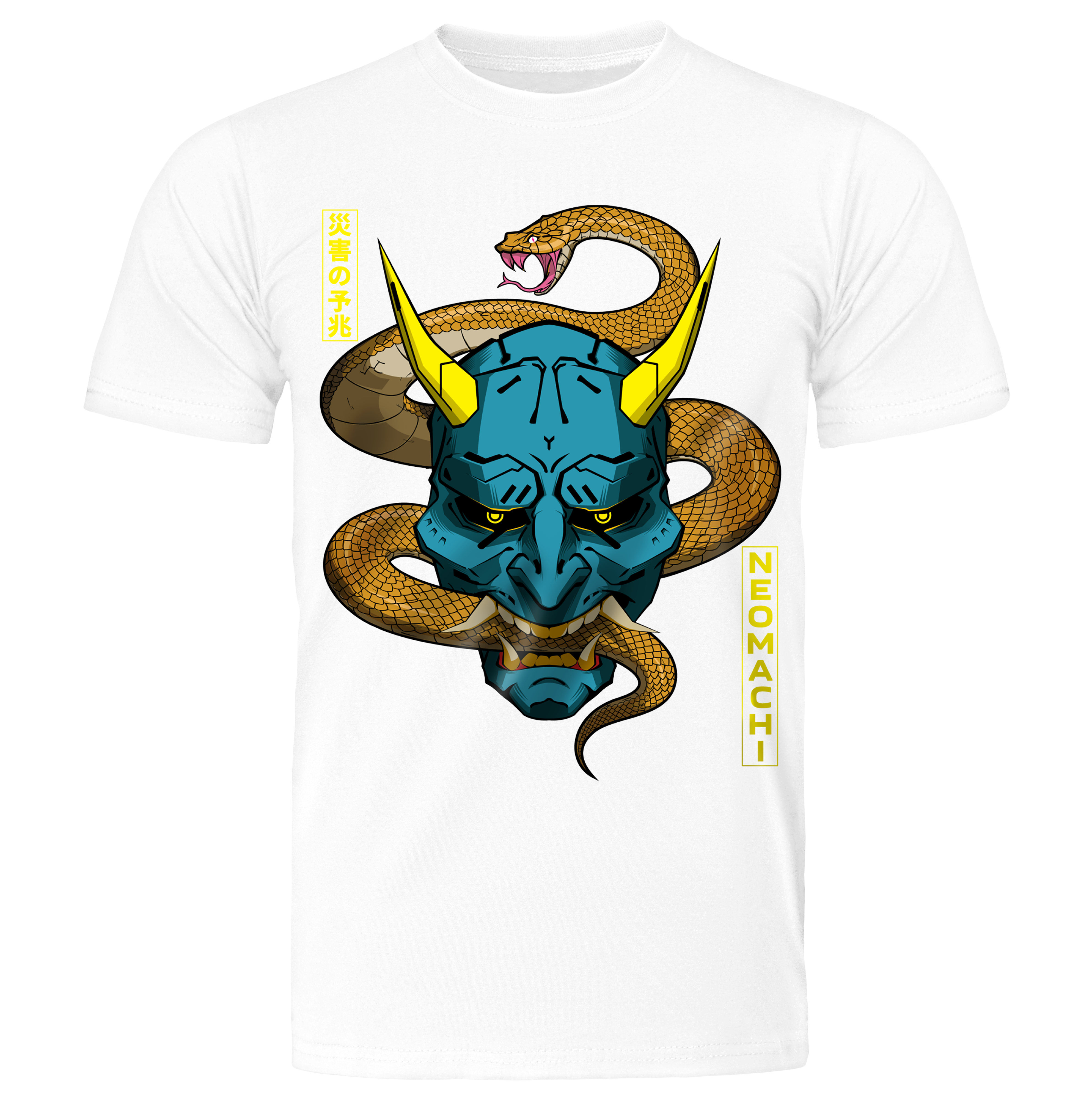 Hebi T-shirt - White - Front - cyberpunk t-shirt - Neomachi