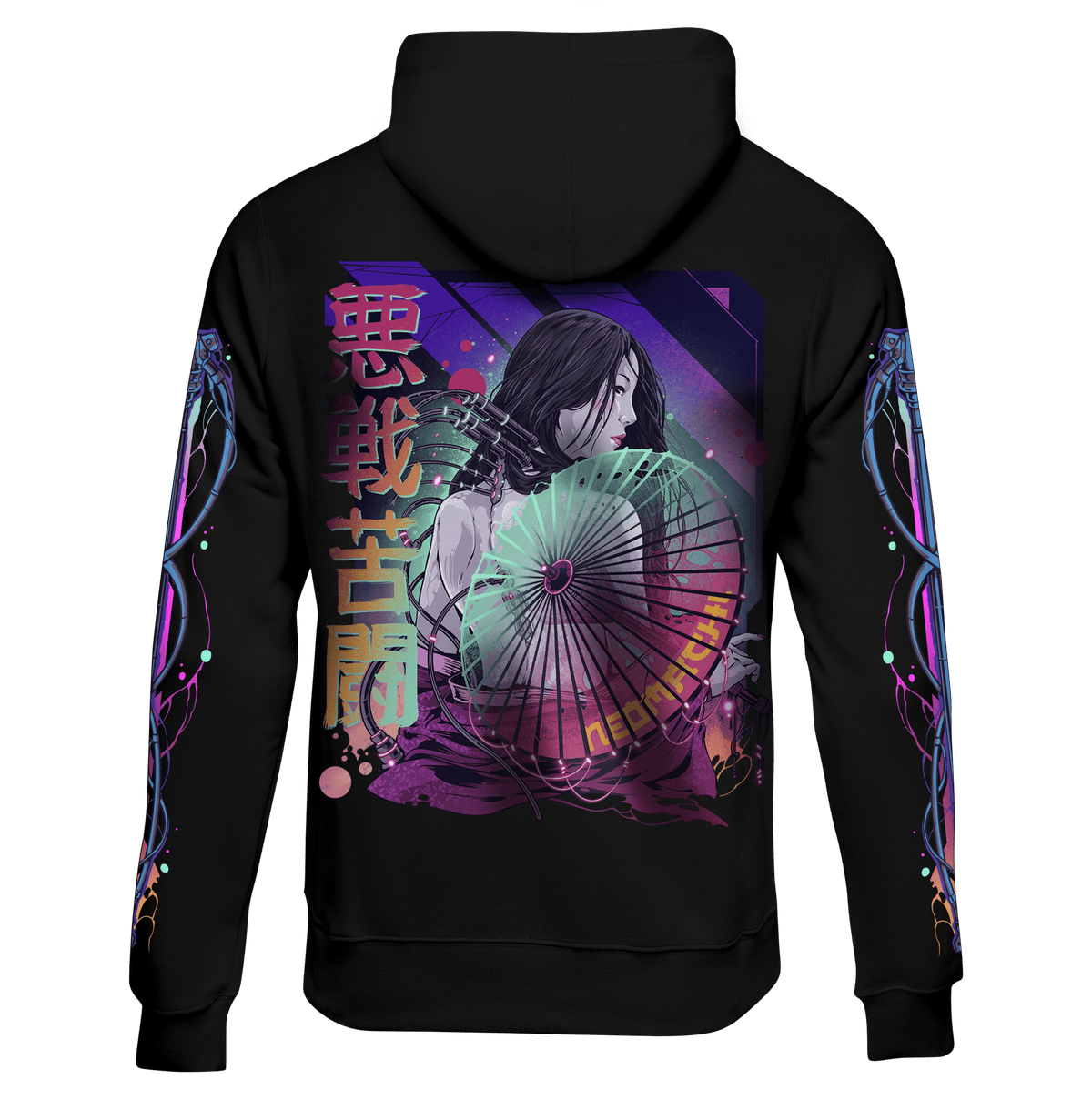 KASA bionic geisha cyberpunk hoodie by NEOMACHI
