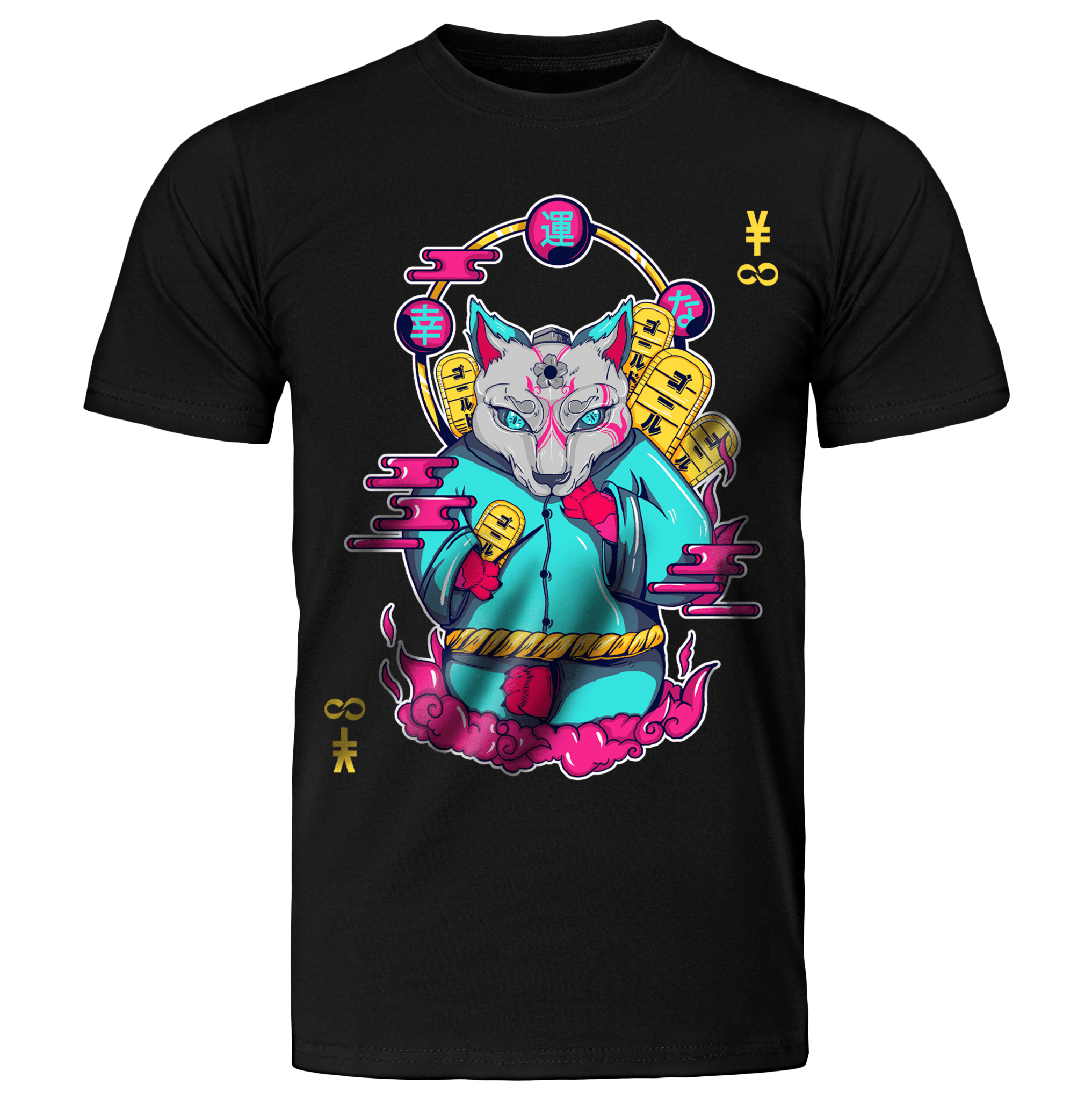 MANEKI - NEKO: T - SHIRT - NEOMACHI - Cyberpunk - Techwear - Gaming