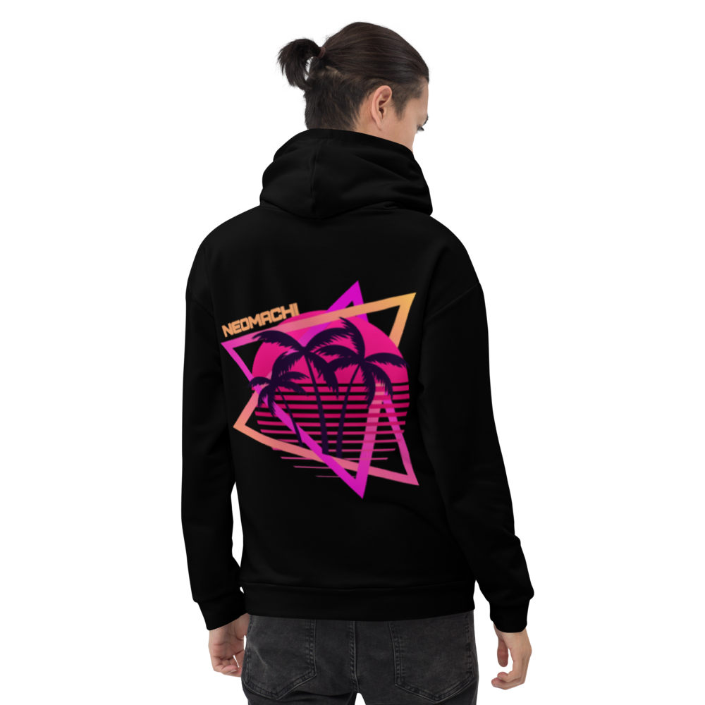 Fumi Hoodie - Black - Model Back - cyberpunk Hoodie - Neomachi