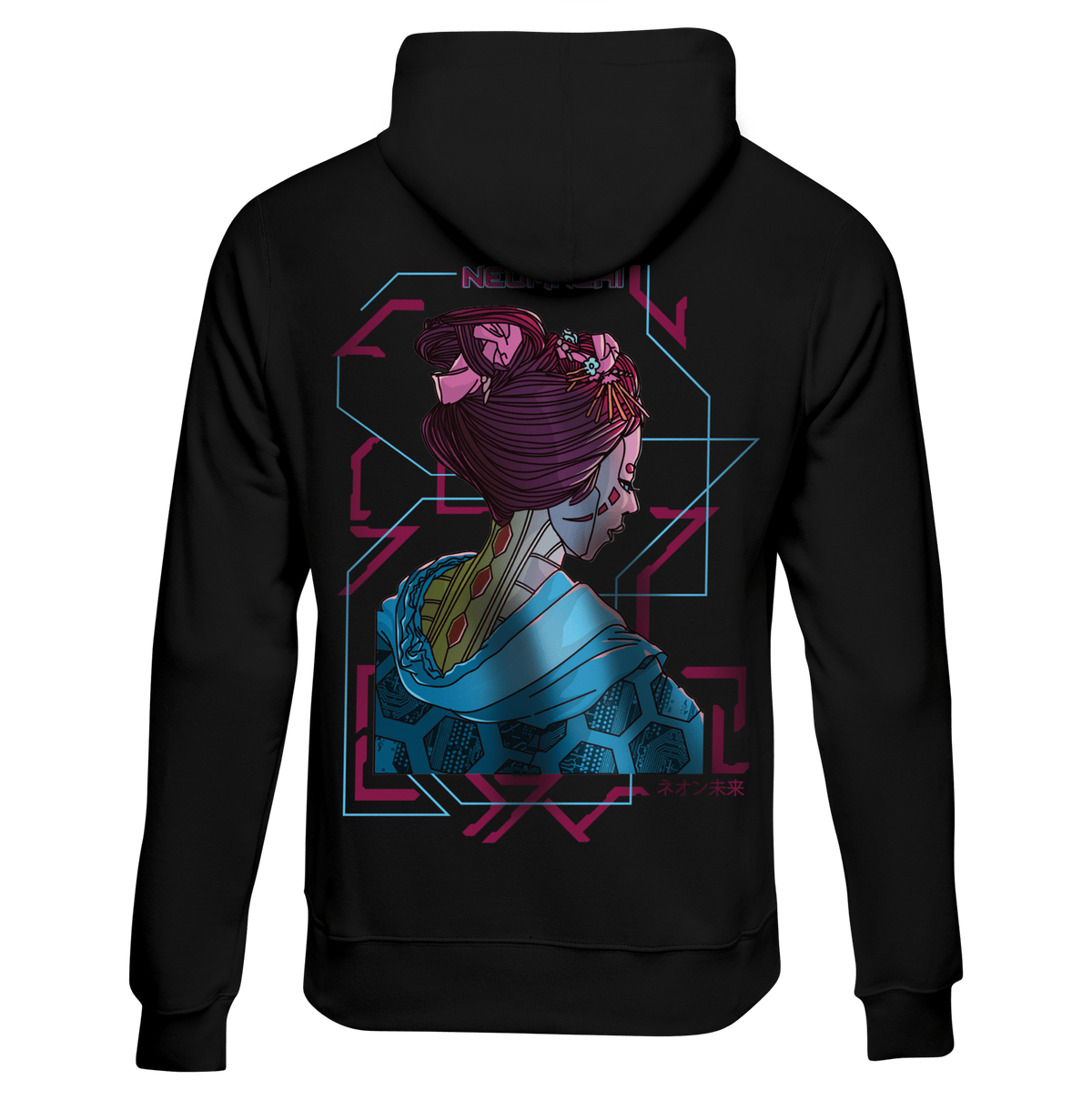 ROBO-MAIKO robot geisha cyberpunk hoodie by NEOMACHI