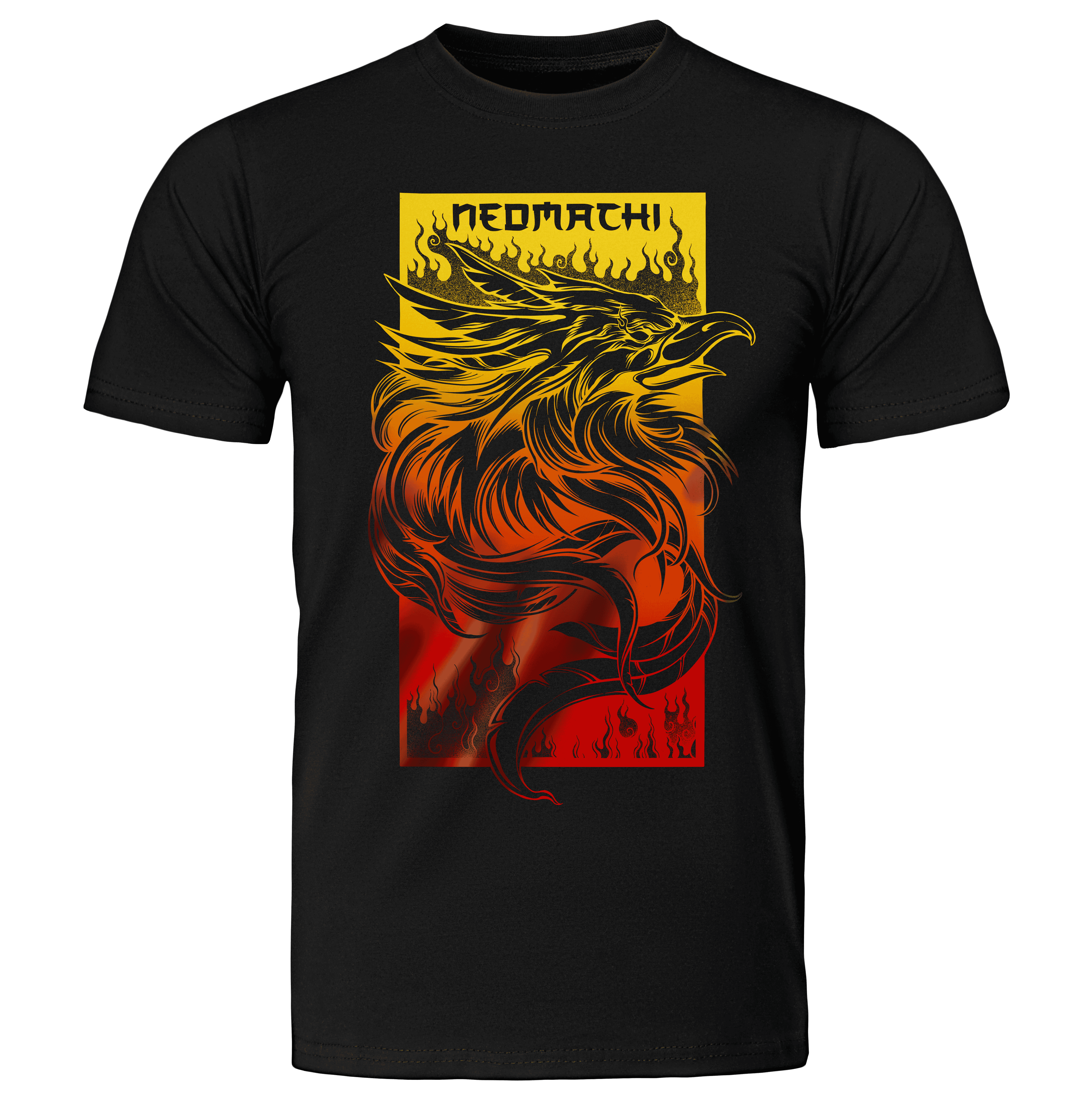 Hinotori T-shirt - Black - Front - cyberpunk t-shirt - Neomachi