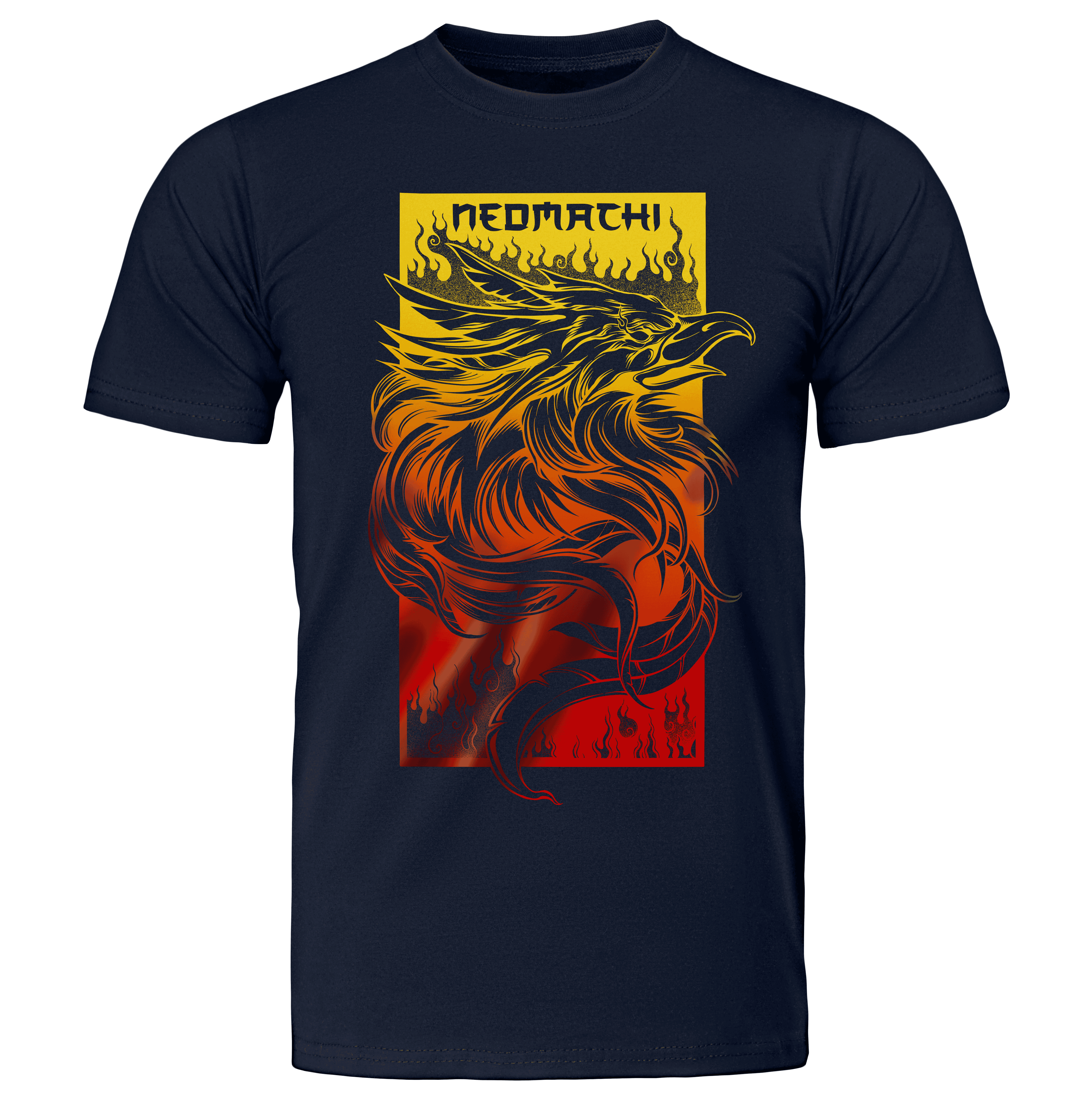 Hinotori T-shirt - Blue - Front - cyberpunk t-shirt - Neomachi