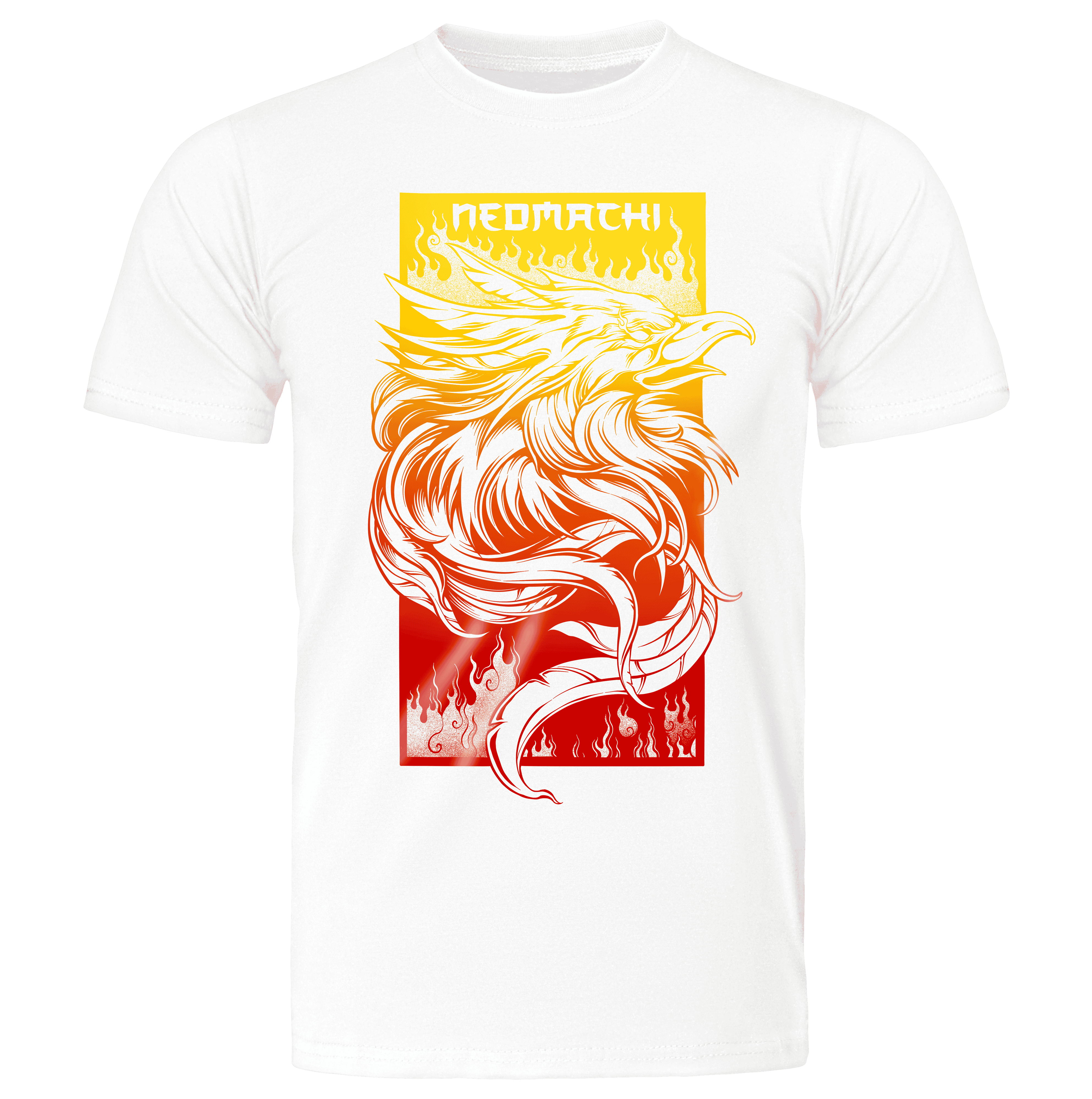 Hinotori T-shirt - White - Front - cyberpunk t-shirt - Neomachi