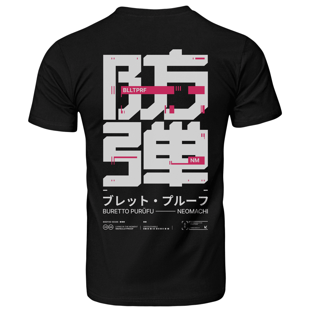 BLLTPRF cyberpunk techwear t-shirt black back 