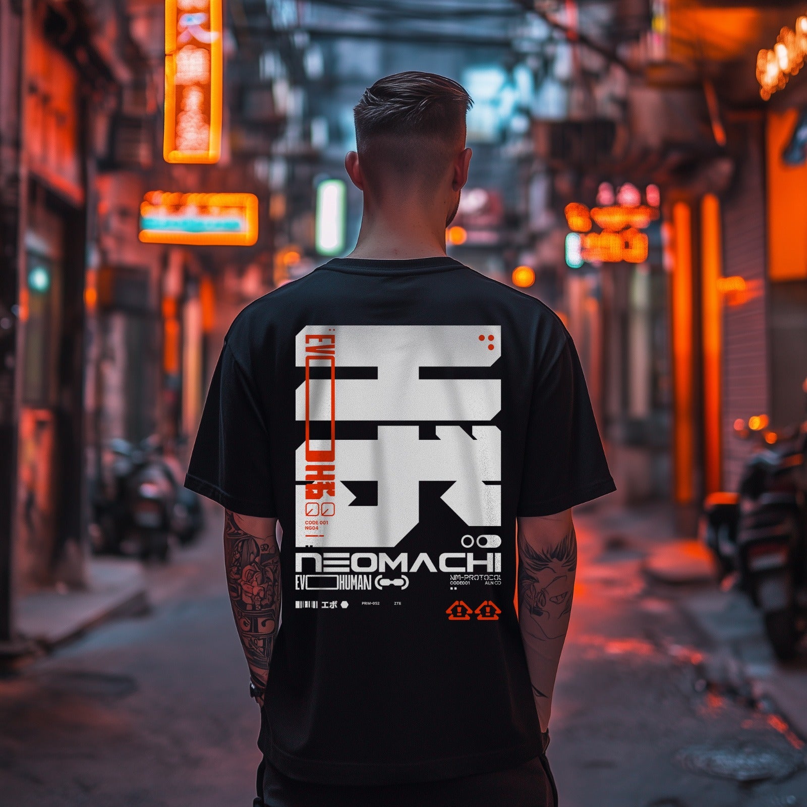 EVO cyberpunk techwear t-shirt black back