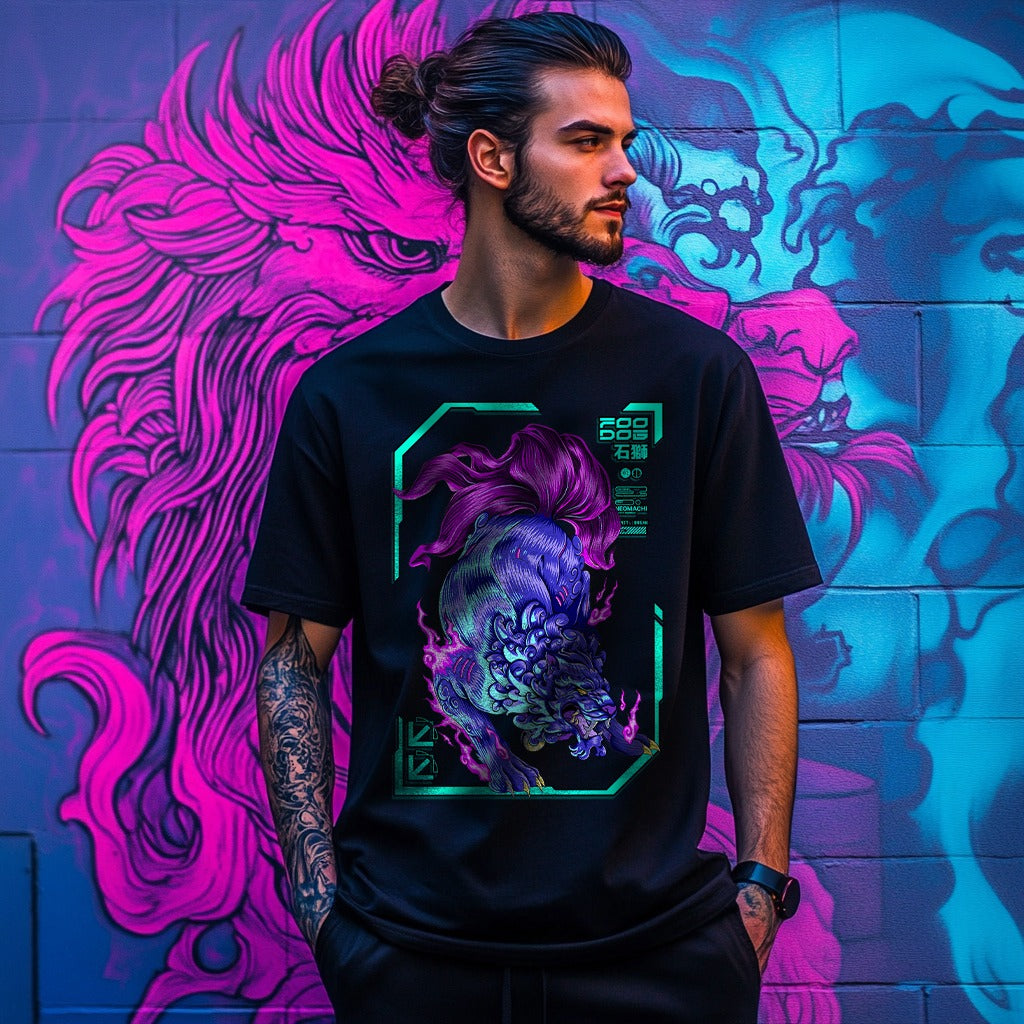 FOO DOG: T-SHIRT-T-SHIRT-NEOMACHI-CYBERPUNK