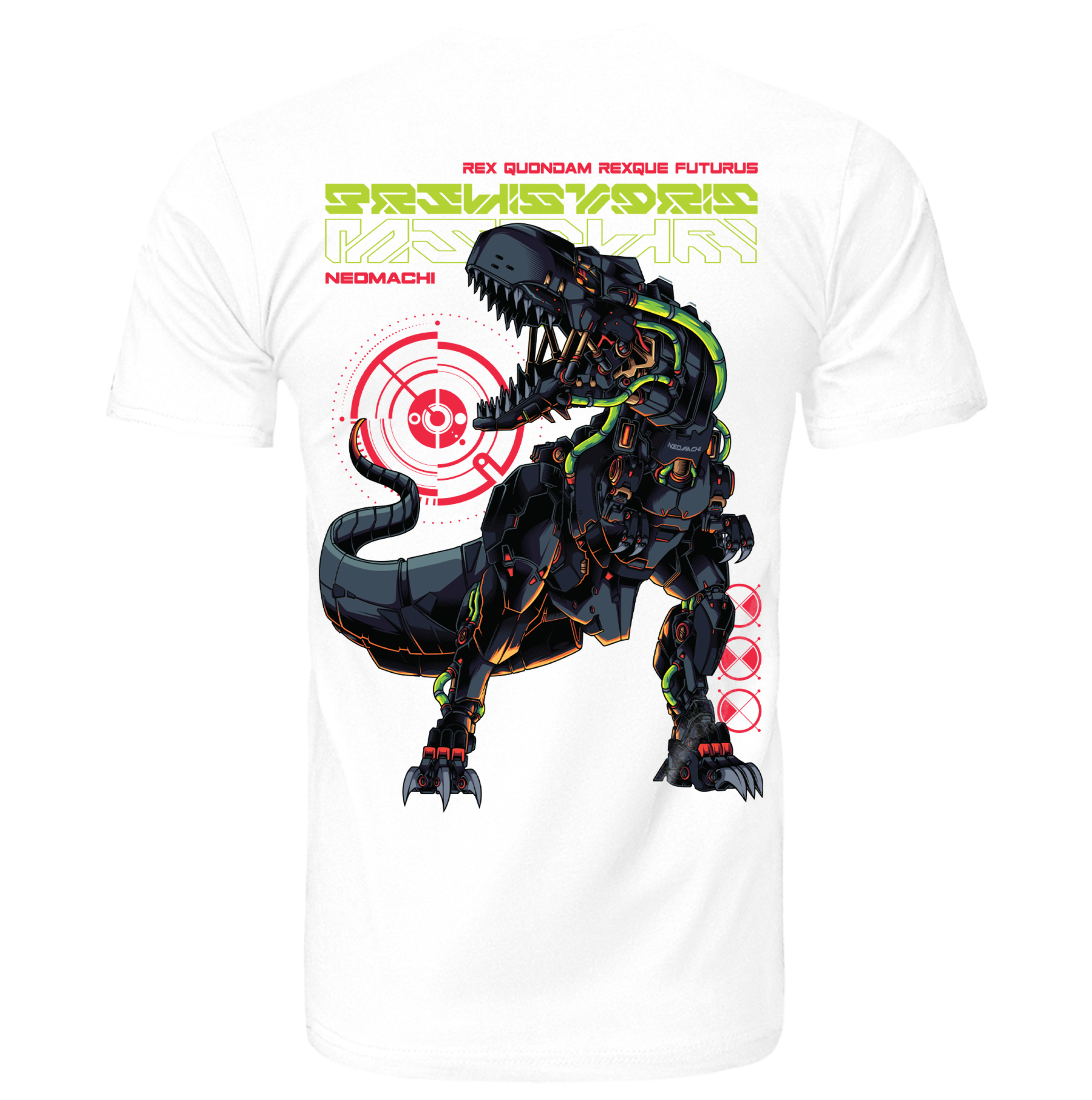 TREX techwear cyberpunk t-shirt white