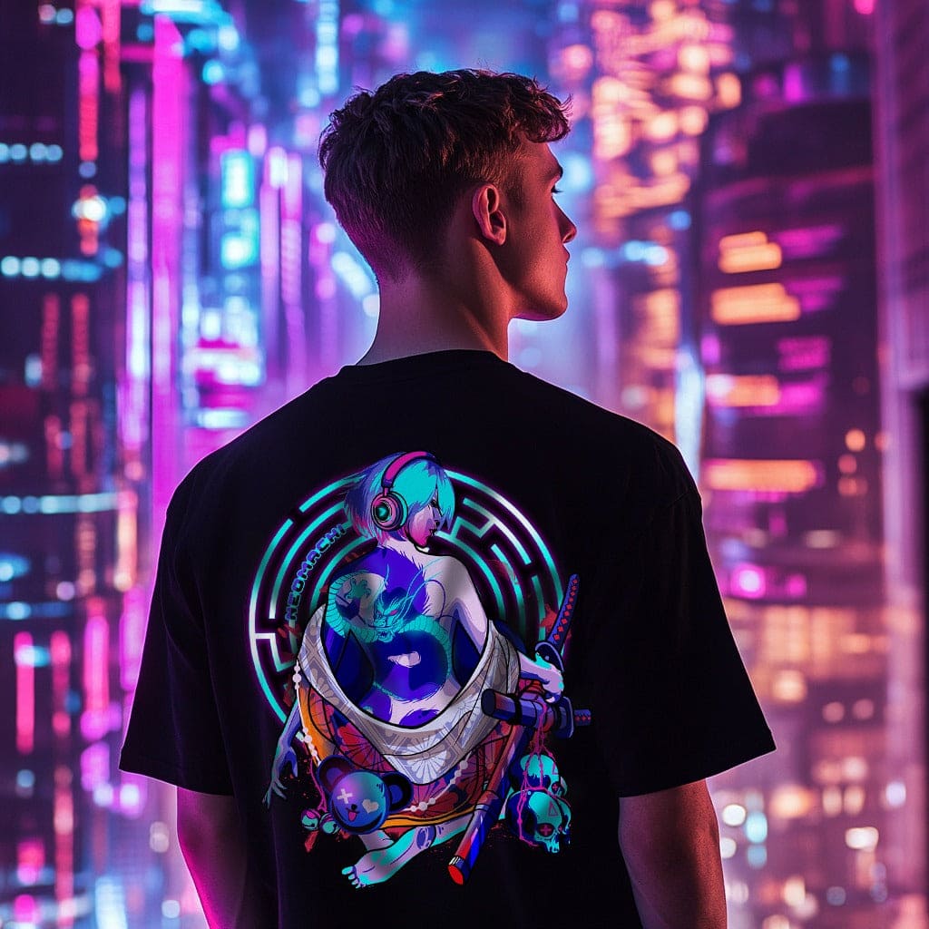 RYUTATU 2.0 cyberpunk t-shirt back print techwear black