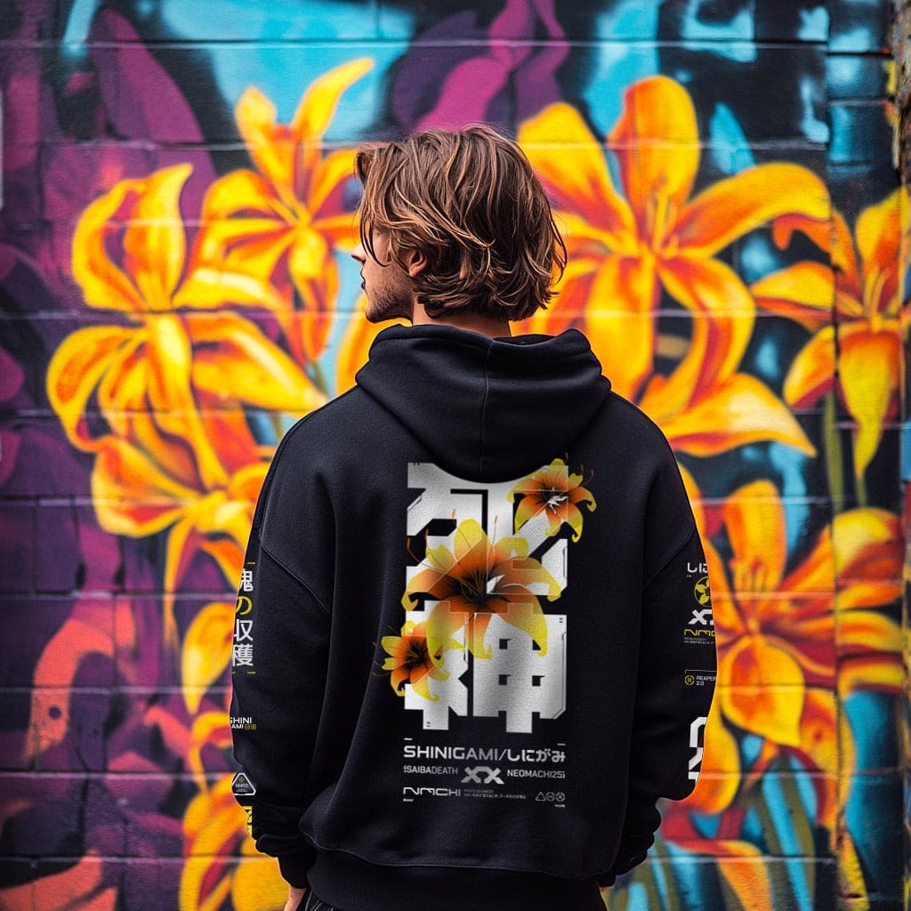 SHINIGAMI spider lily zip hoodie, view 4
