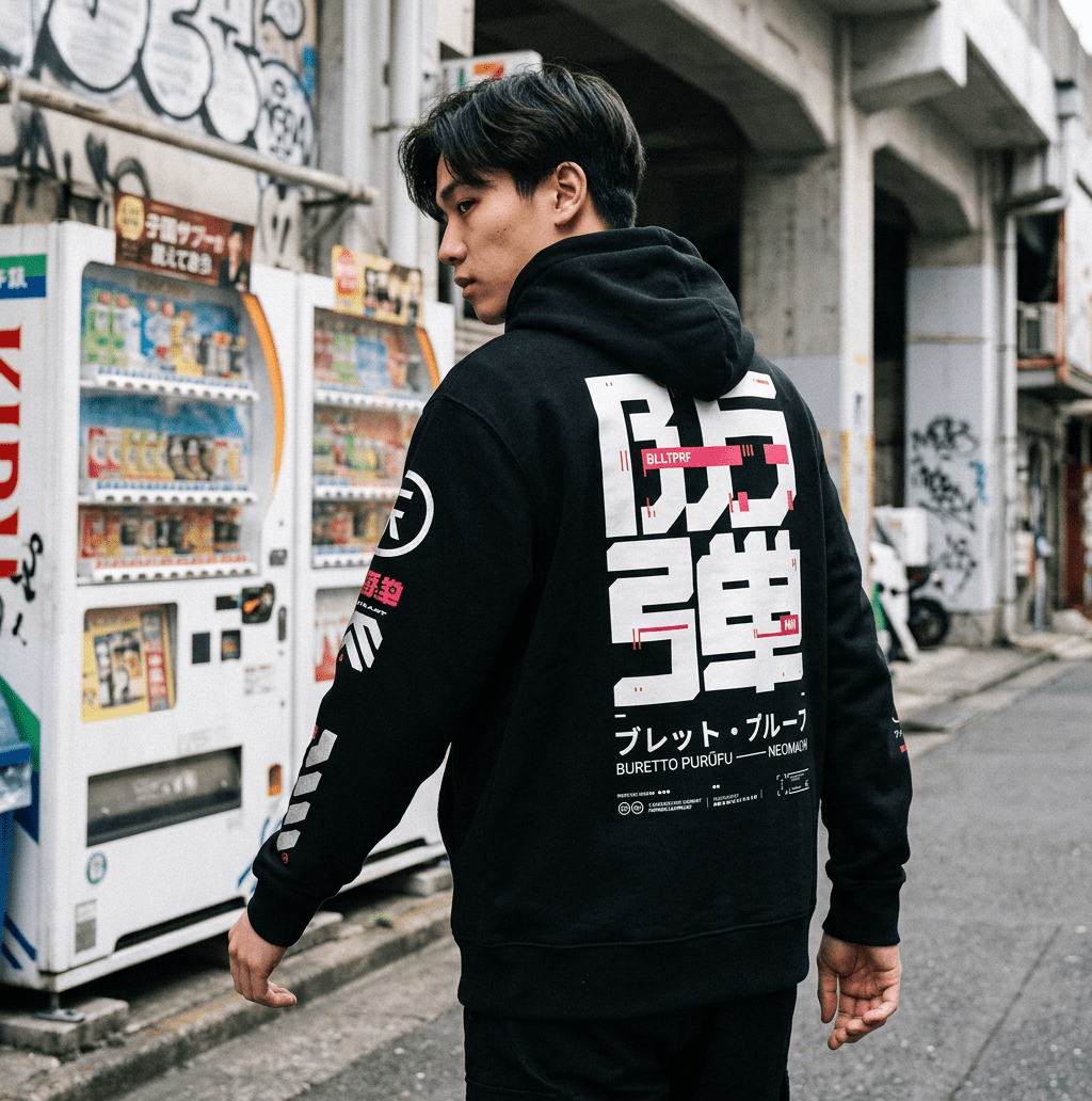 BLLTPRF: HOODIE - NEOMACHI - Cyberpunk - Techwear - Gaming