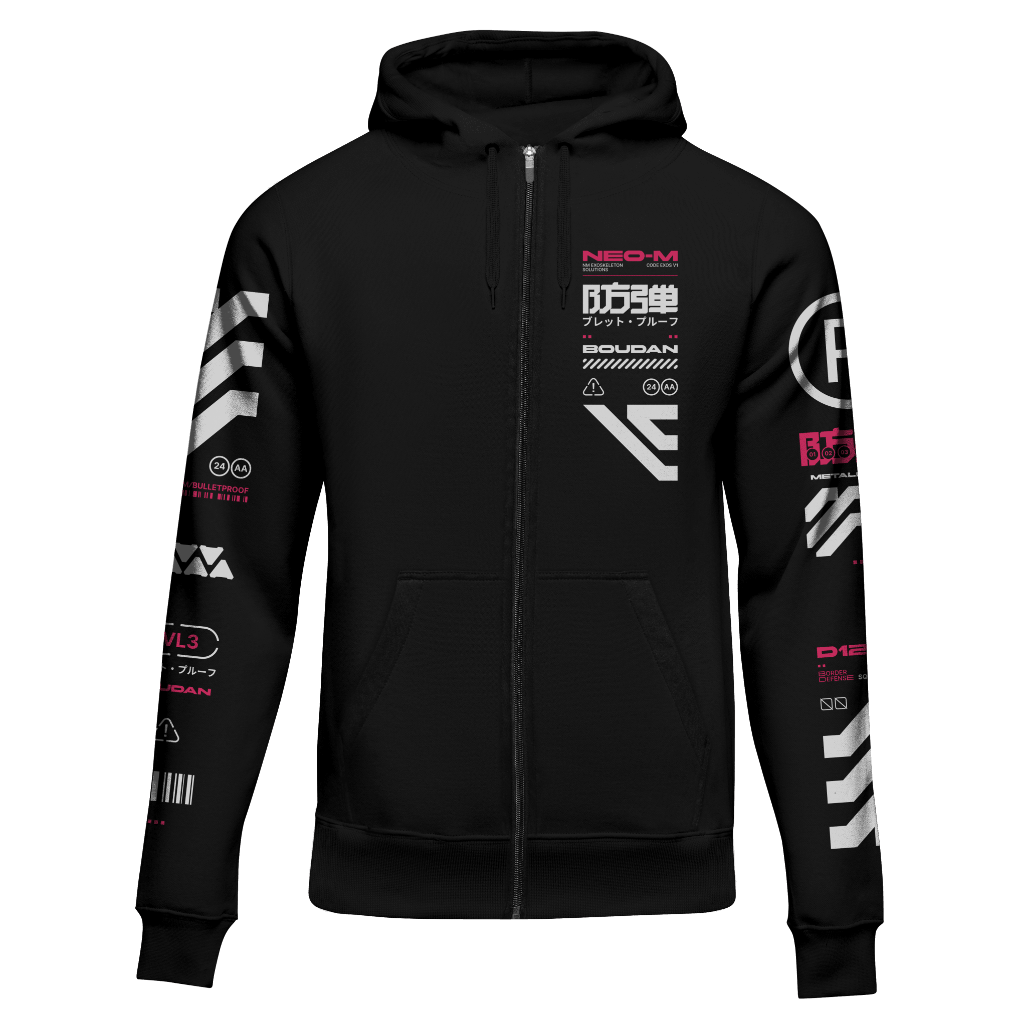 BLLTPRF: ZIP HOODIE - NEOMACHI - Cyberpunk - Techwear - Gaming
