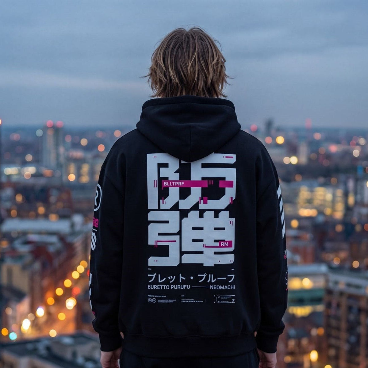 BLLTPRF: ZIP HOODIE - NEOMACHI - Cyberpunk - Techwear - Gaming