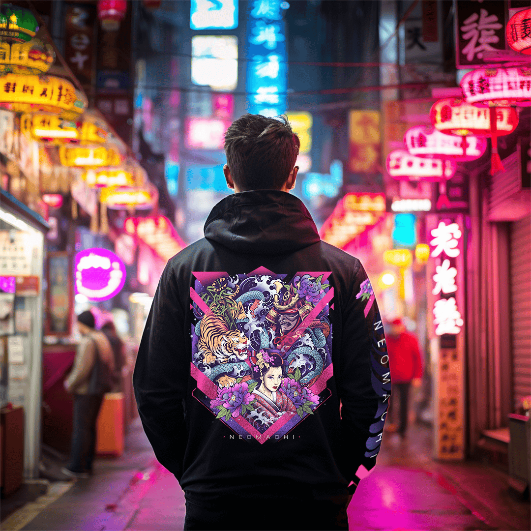 BUNSHIN: ZIP HOODIE - NEOMACHI - Cyberpunk - Techwear - Gaming