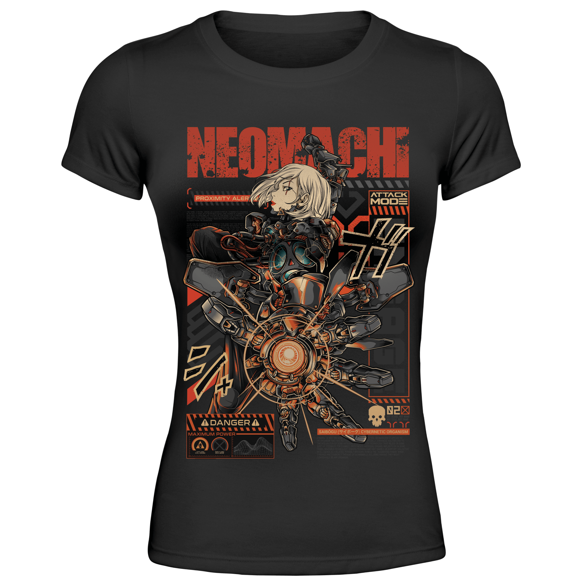 CYBORG: WOMAN'S TEE - NEOMACHI - Cyberpunk - Techwear - Gaming