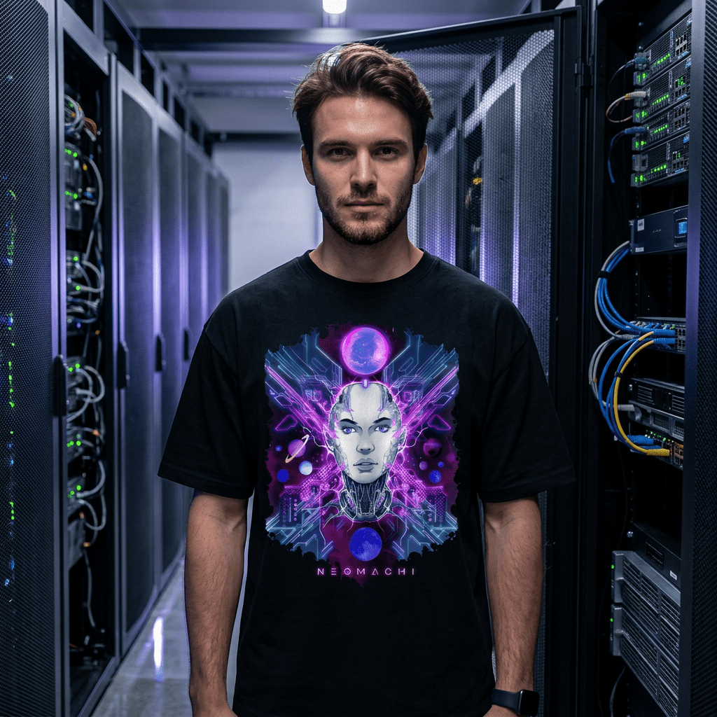 DARKNETRA: T - SHIRT - NEOMACHI - Cyberpunk - Techwear - Gaming