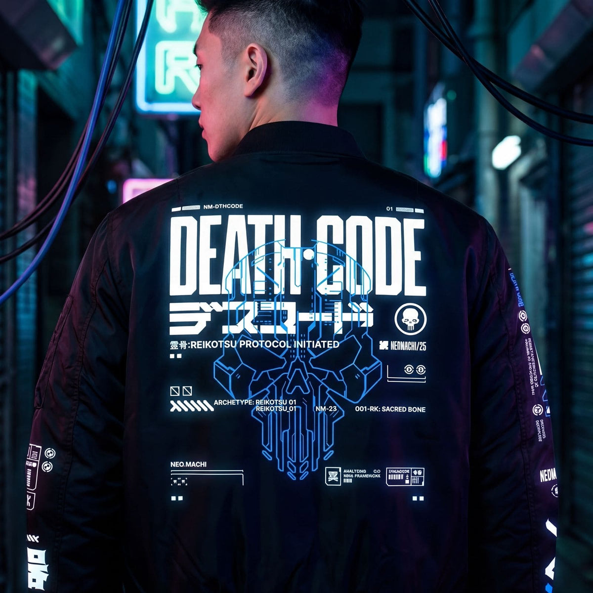 DESUKODO: PREMIUM BOMBER - NEOMACHI - Cyberpunk - Techwear - Gaming