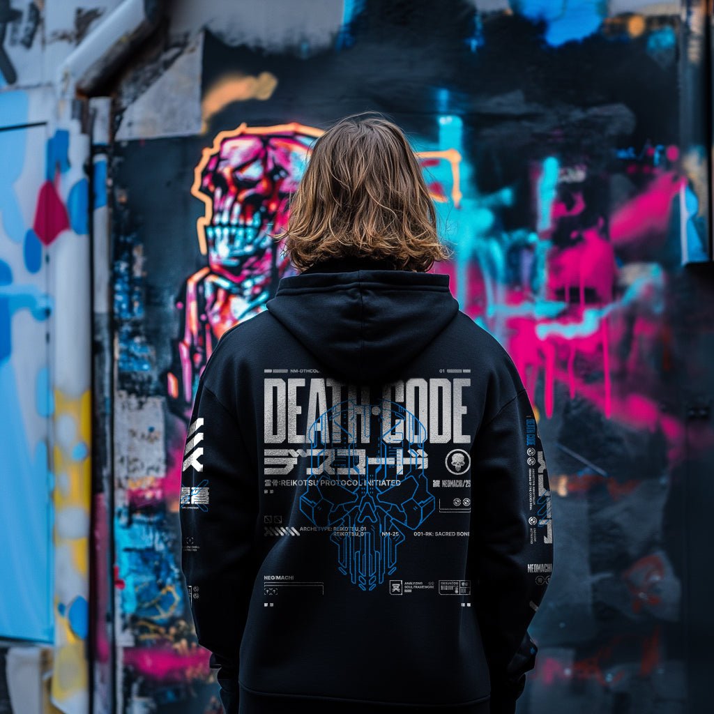 DESUKODO: ZIP HOODIE - NEOMACHI - Cyberpunk - Techwear - Gaming