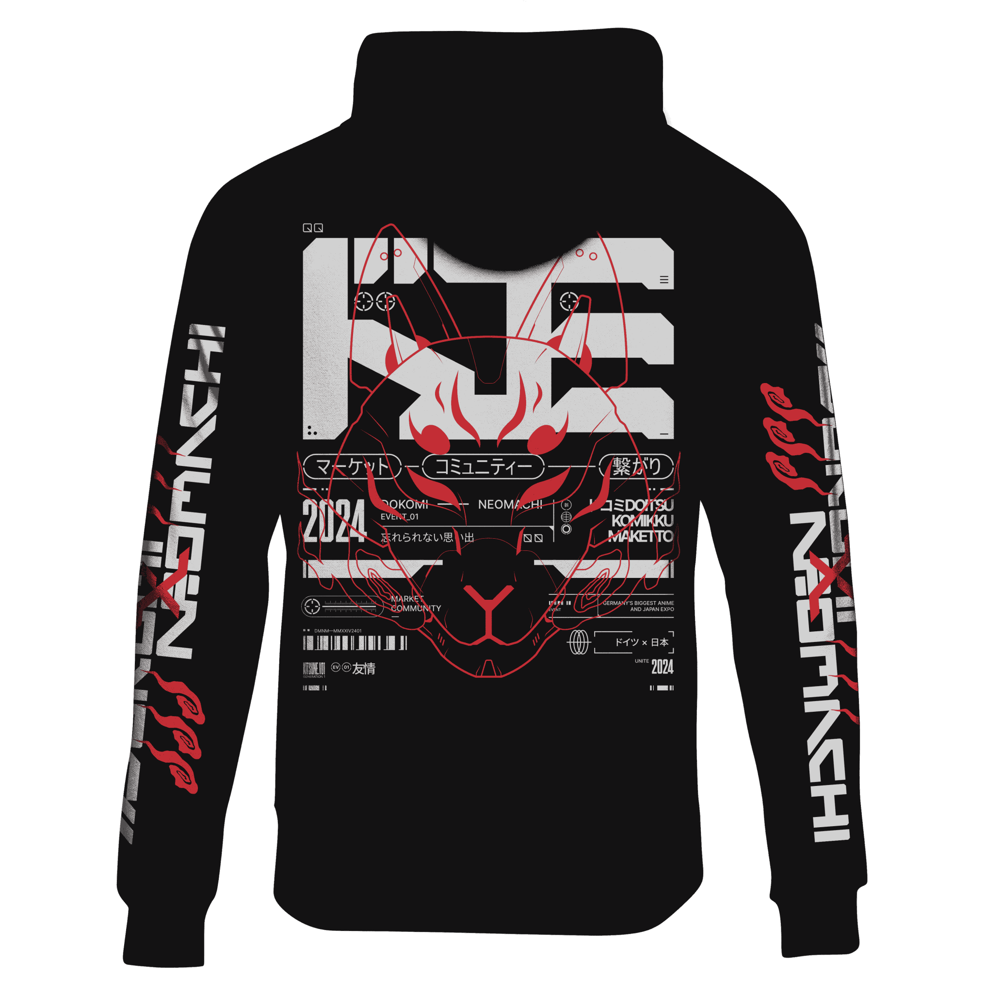 DKMIxNM: ZIP HOODIE - NEOMACHI - Cyberpunk - Techwear - Gaming