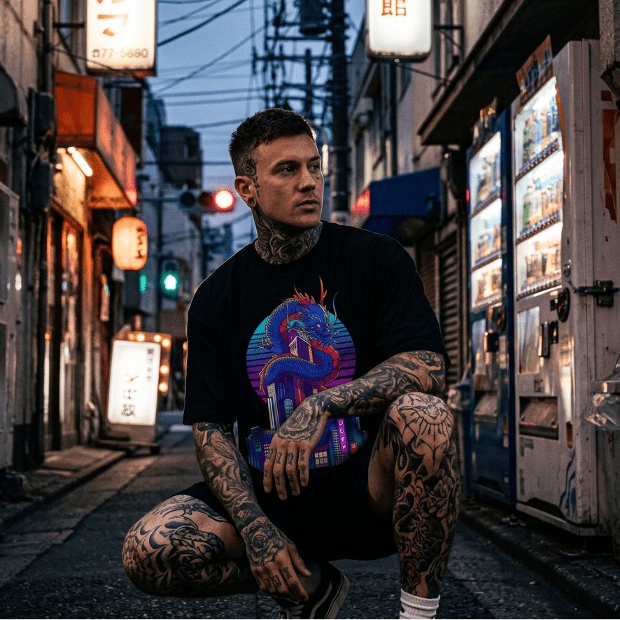 DORAGONTOSHI: T - SHIRT - NEOMACHI - Cyberpunk - Techwear - Gaming