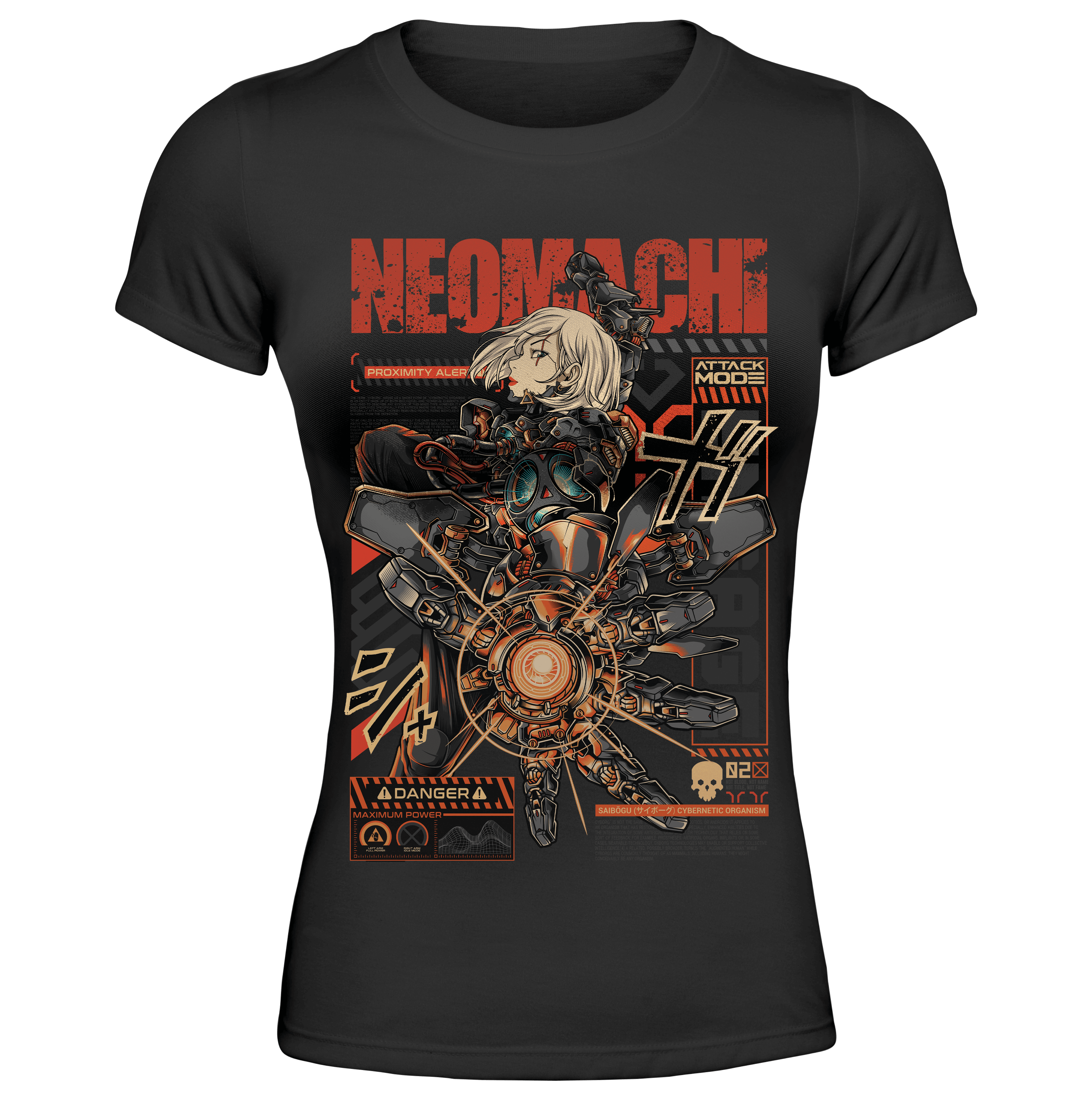 CYBORG WOMAN'S T Cyberpunk Black