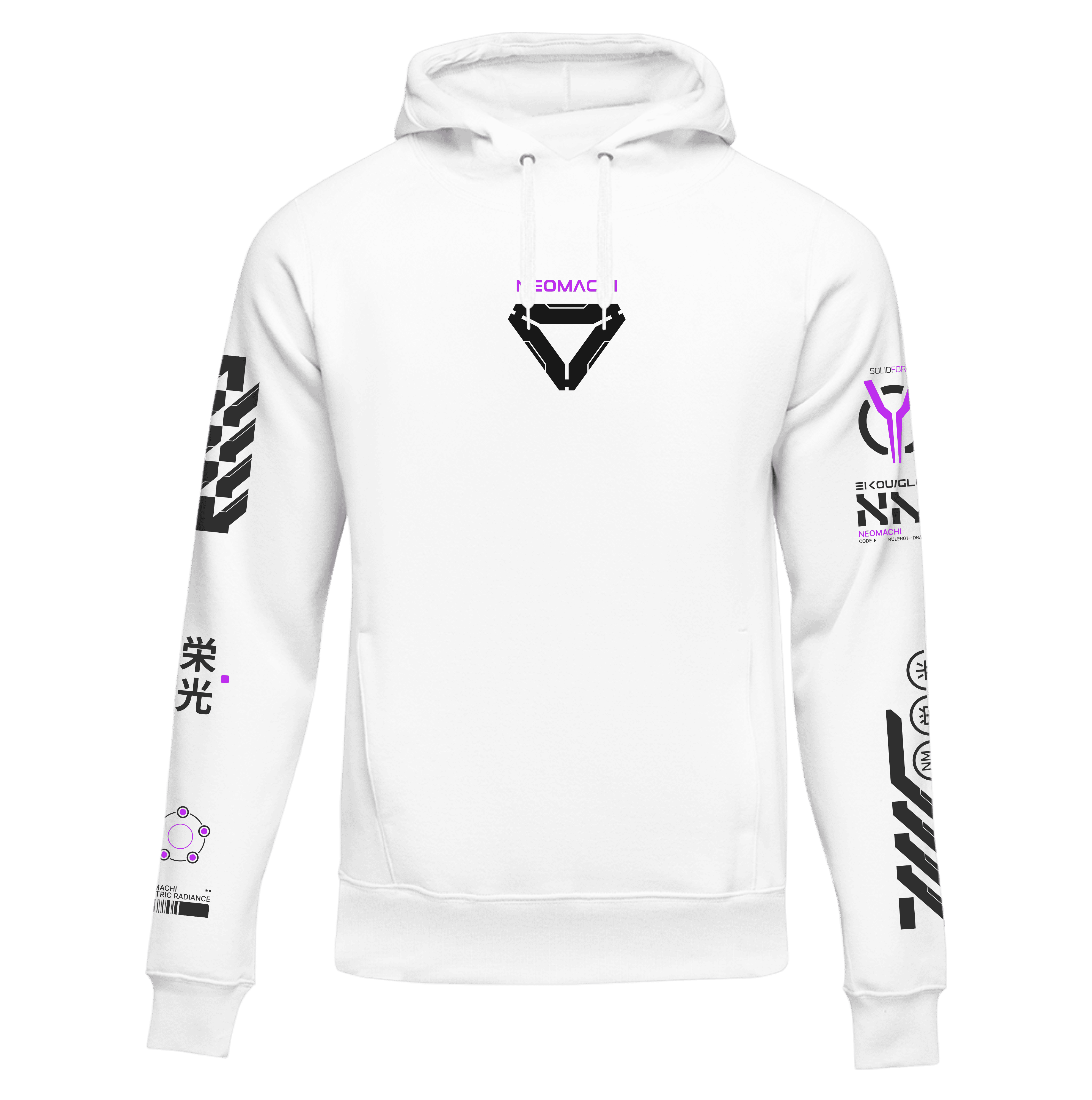 EIKOU HOODIE Cyberpunk White