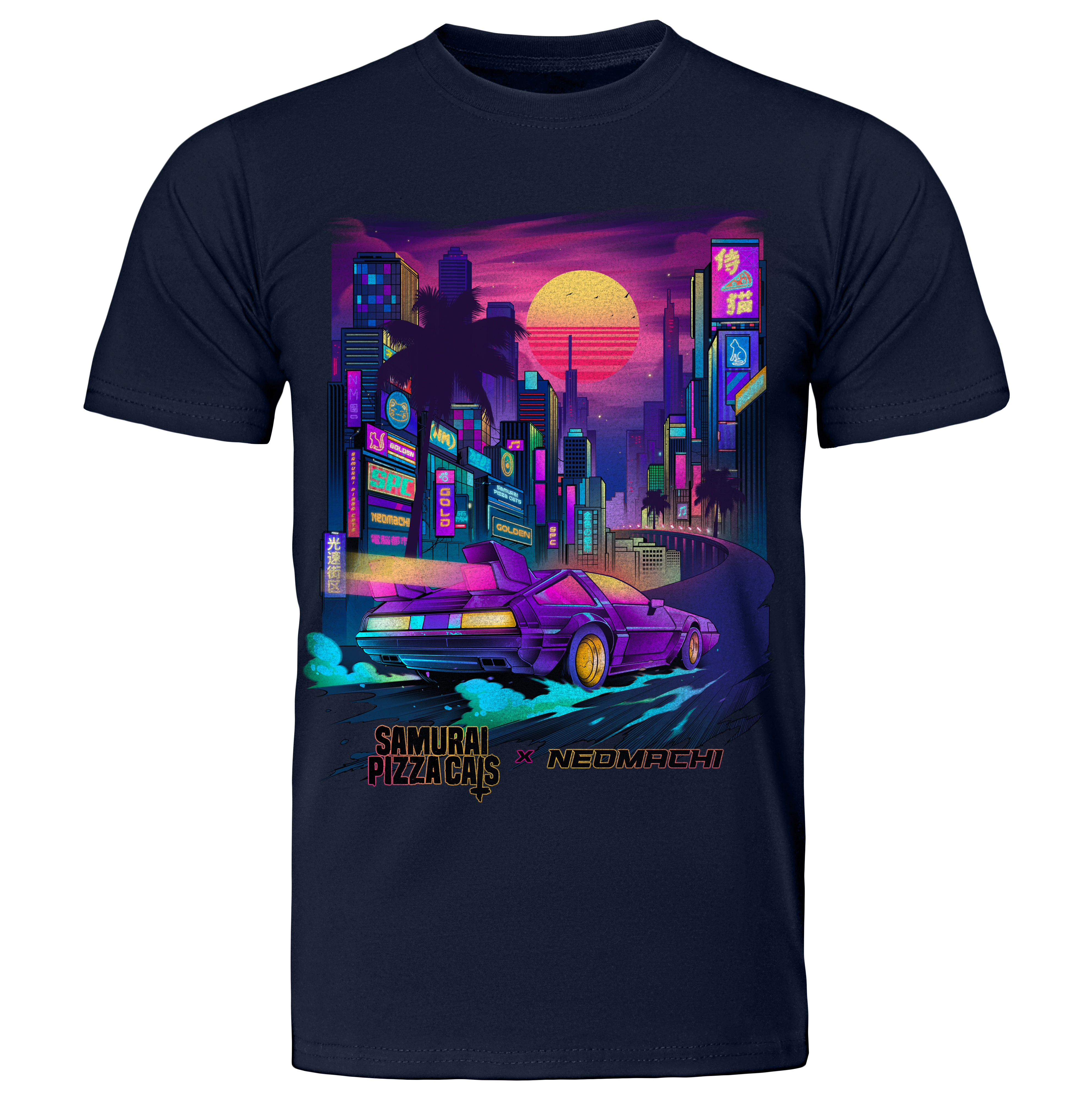 GOLDEN CITY T-Shirt Cyberpunk Navy