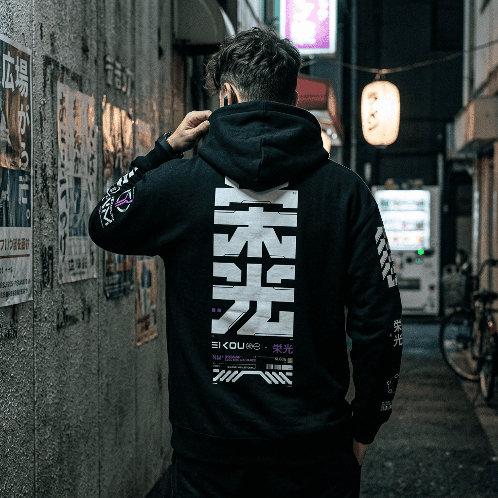 EIKOU: HOODIE - NEOMACHI - Cyberpunk - Techwear - Gaming