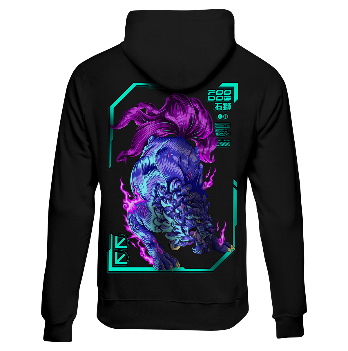 FOO DOG: HOODIE - NEOMACHI - Cyberpunk - Techwear - Gaming