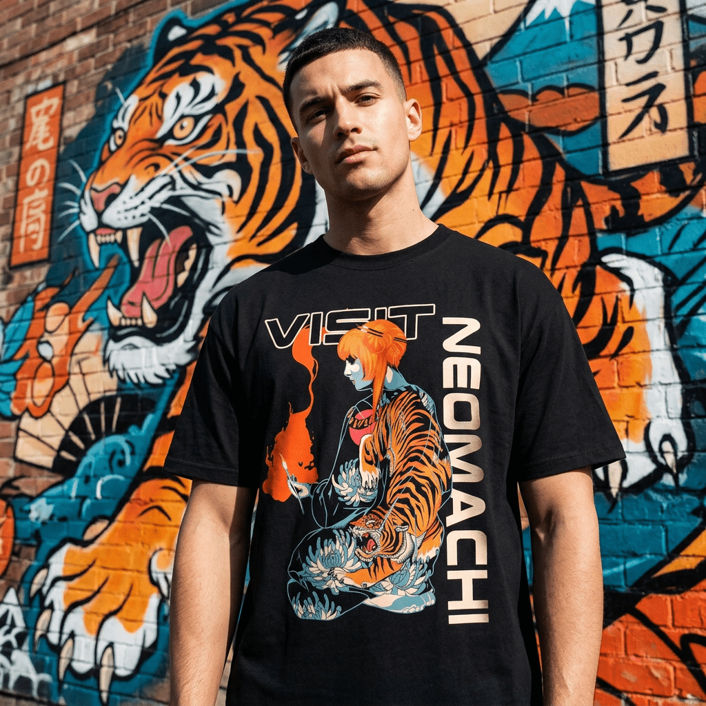 HAGESHĪ: T - SHIRT - NEOMACHI - Cyberpunk - Techwear - Gaming
