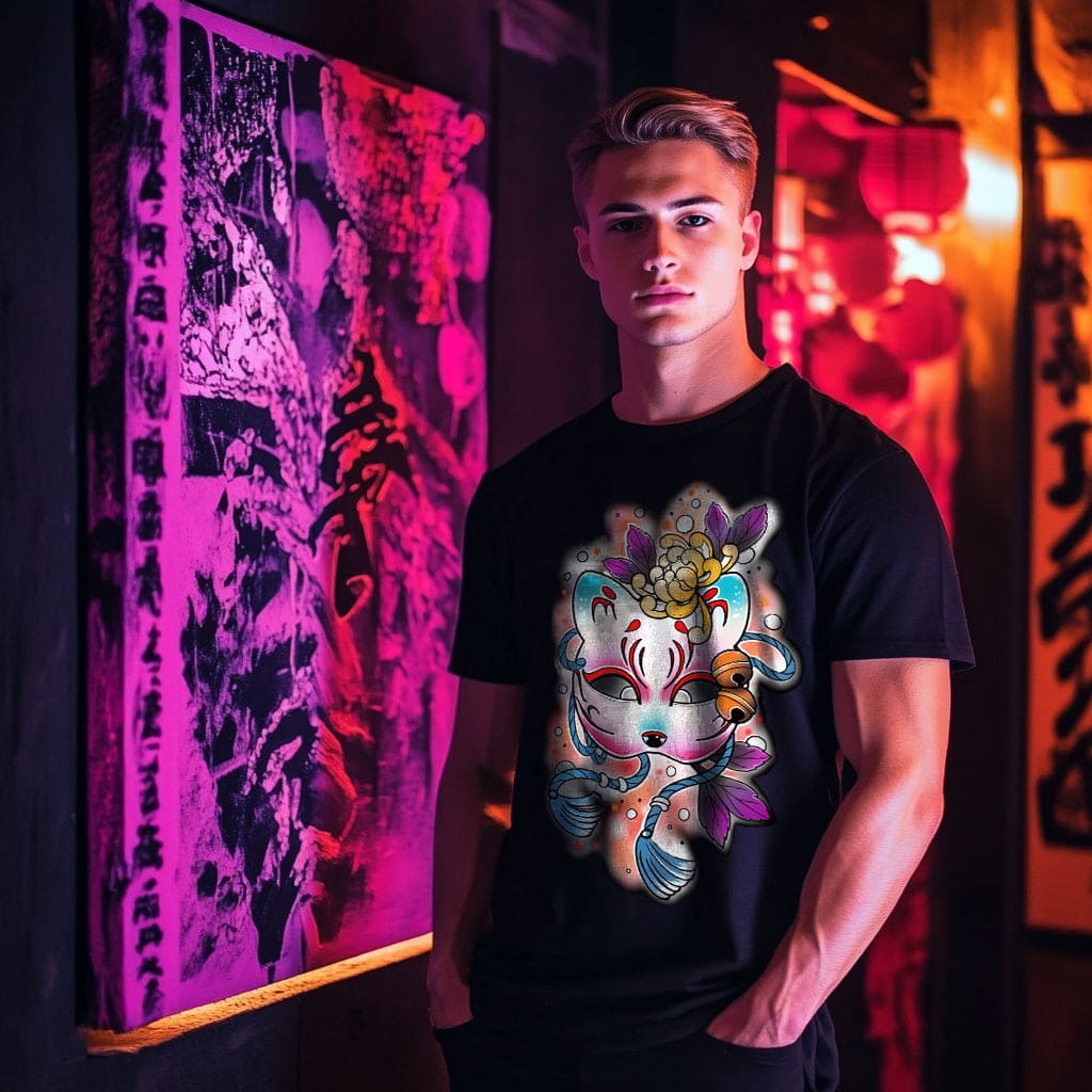 KITSUNE: T - SHIRT - NEOMACHI - Cyberpunk - Techwear - Gaming