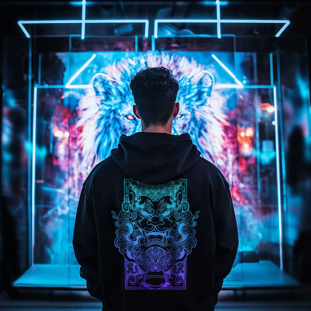 KOMAINU: HOODIE - NEOMACHI - Cyberpunk - Techwear - Gaming