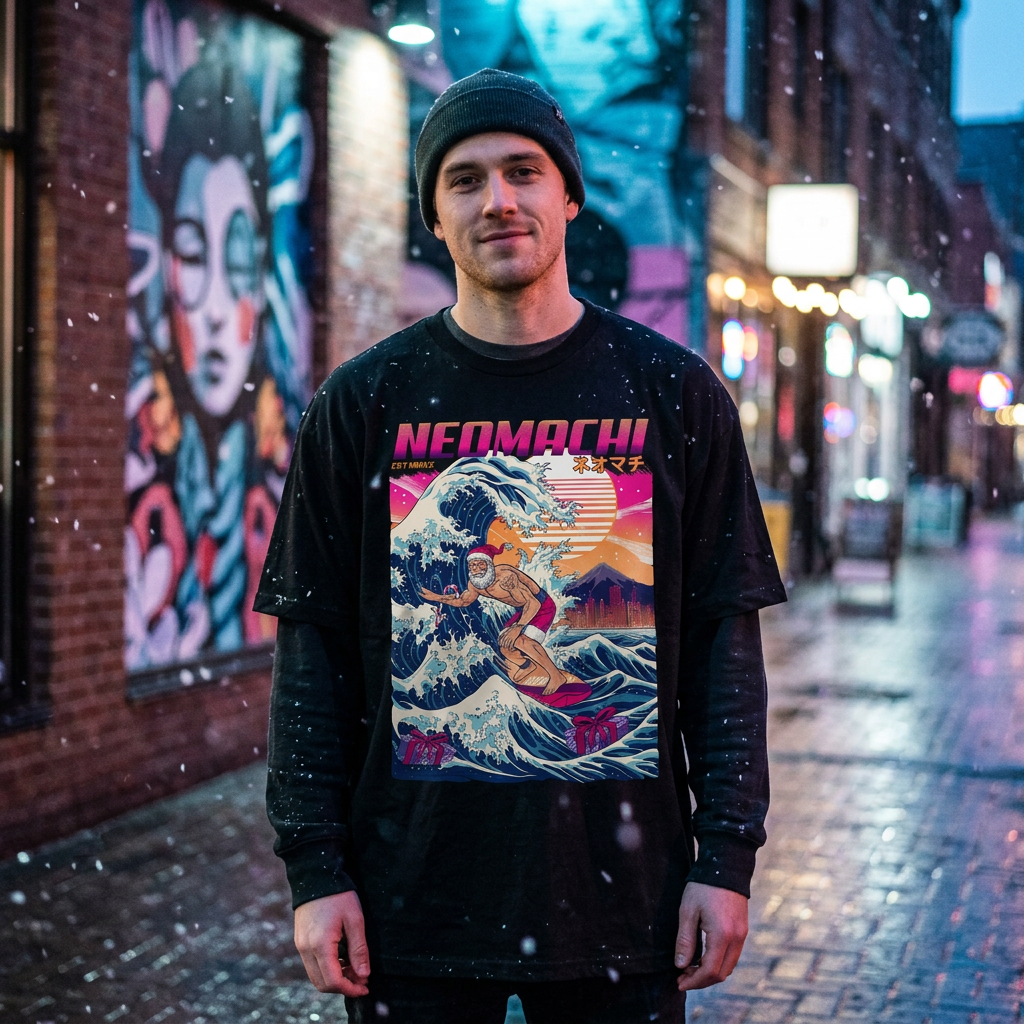 NEOSANTA: T - SHIRT - NEOMACHI - Cyberpunk - Techwear - Gaming