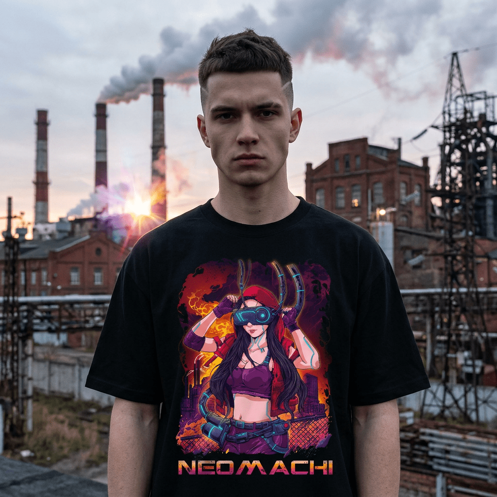NONFIKUSHON: T - SHIRT - NEOMACHI - Cyberpunk - Techwear - Gaming