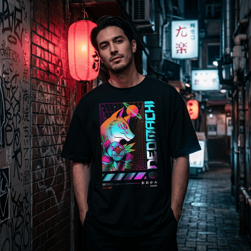 ŌKAMI: T - SHIRT - NEOMACHI - Cyberpunk - Techwear - Gaming