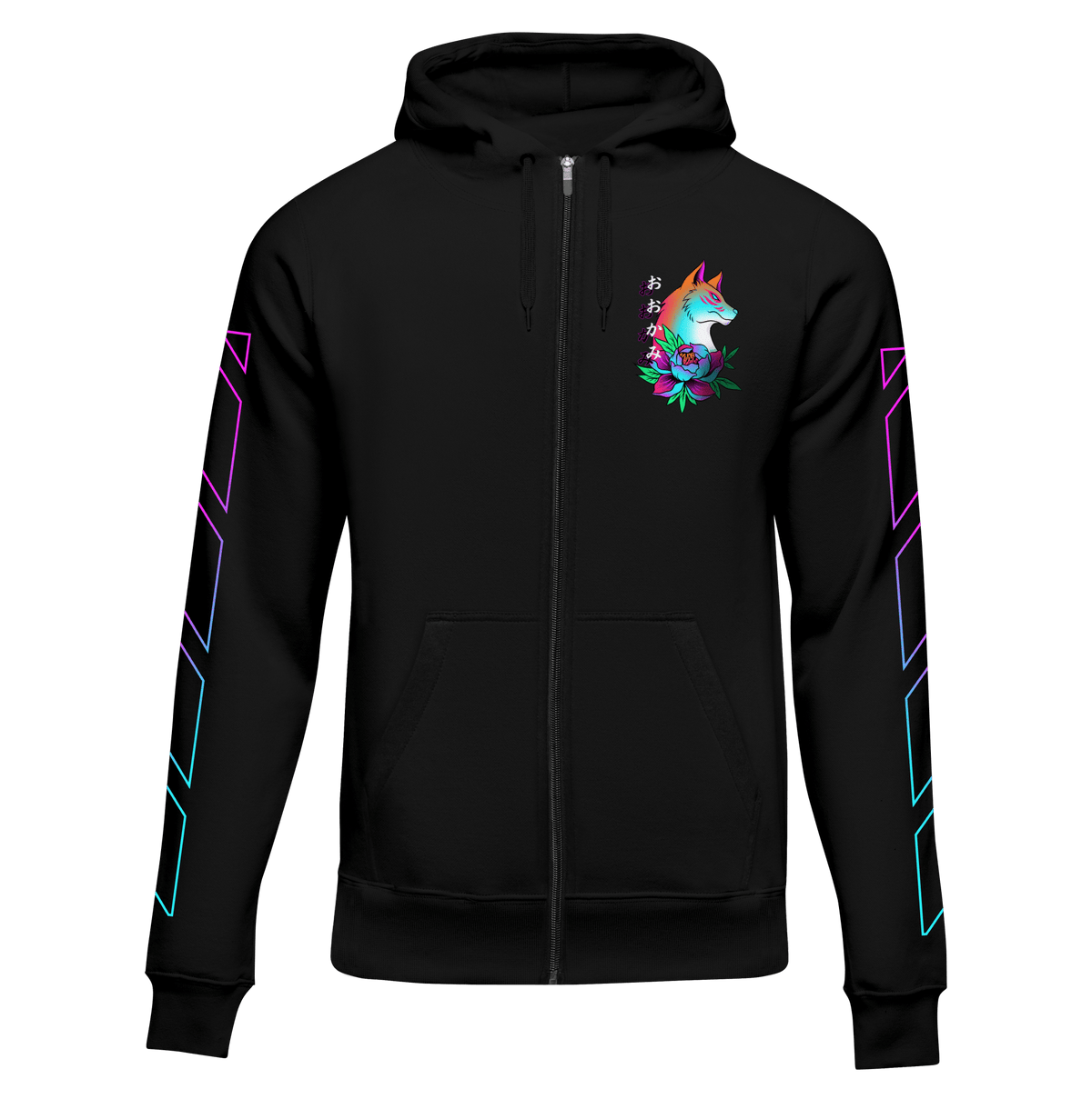 ŌKAMI: ZIP HOODIE - NEOMACHI - Cyberpunk - Techwear - Gaming