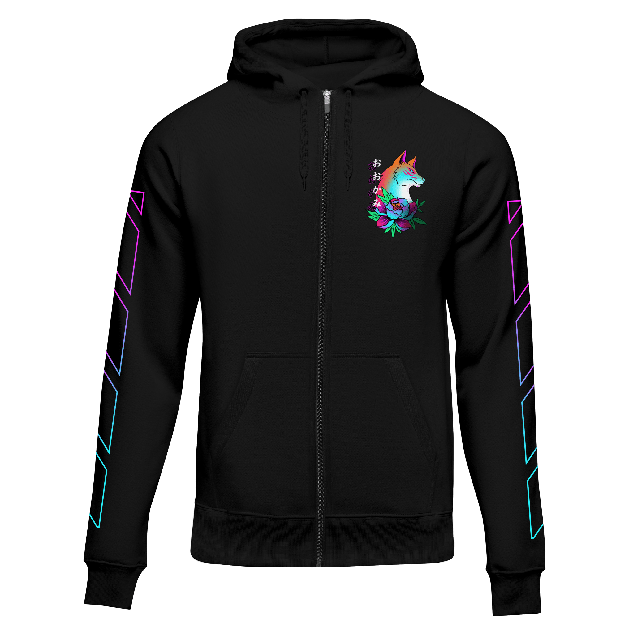 ŌKAMI: ZIP HOODIE - NEOMACHI - Cyberpunk - Techwear - Gaming