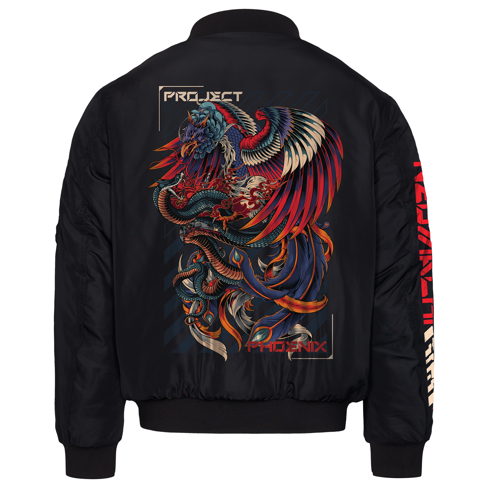 otori phoenix bomber cyberpunk techwear jacket back