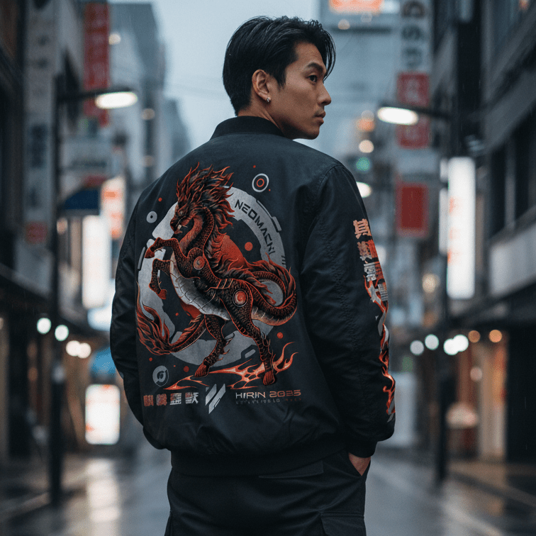 QILIN: PREMIUM BOMBER - NEOMACHI - Cyberpunk - Techwear - Gaming