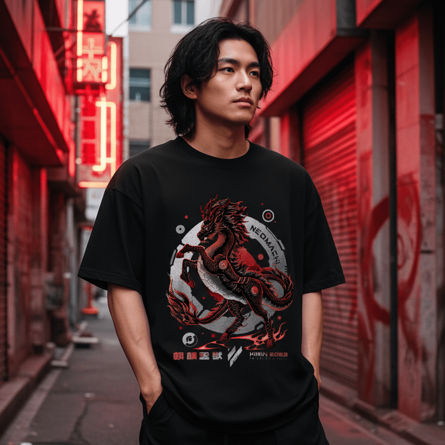 QILIN: T - SHIRT - NEOMACHI - Cyberpunk - Techwear - Gaming