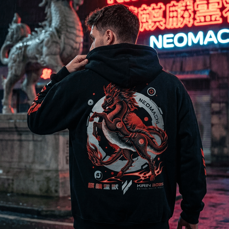 QILIN: ZIP HOODIE - NEOMACHI - Cyberpunk - Techwear - Gaming