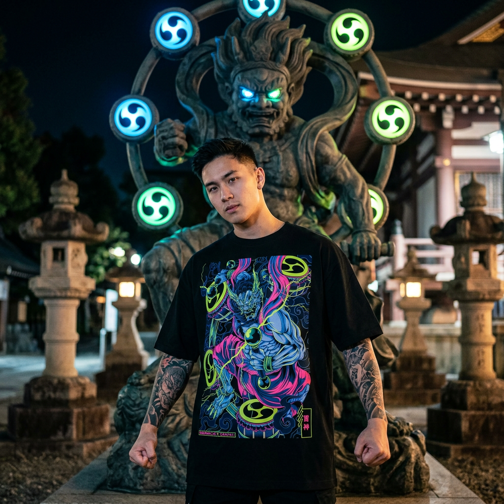 RAIJIN: T - SHIRT - NEOMACHI - Cyberpunk - Techwear - Gaming